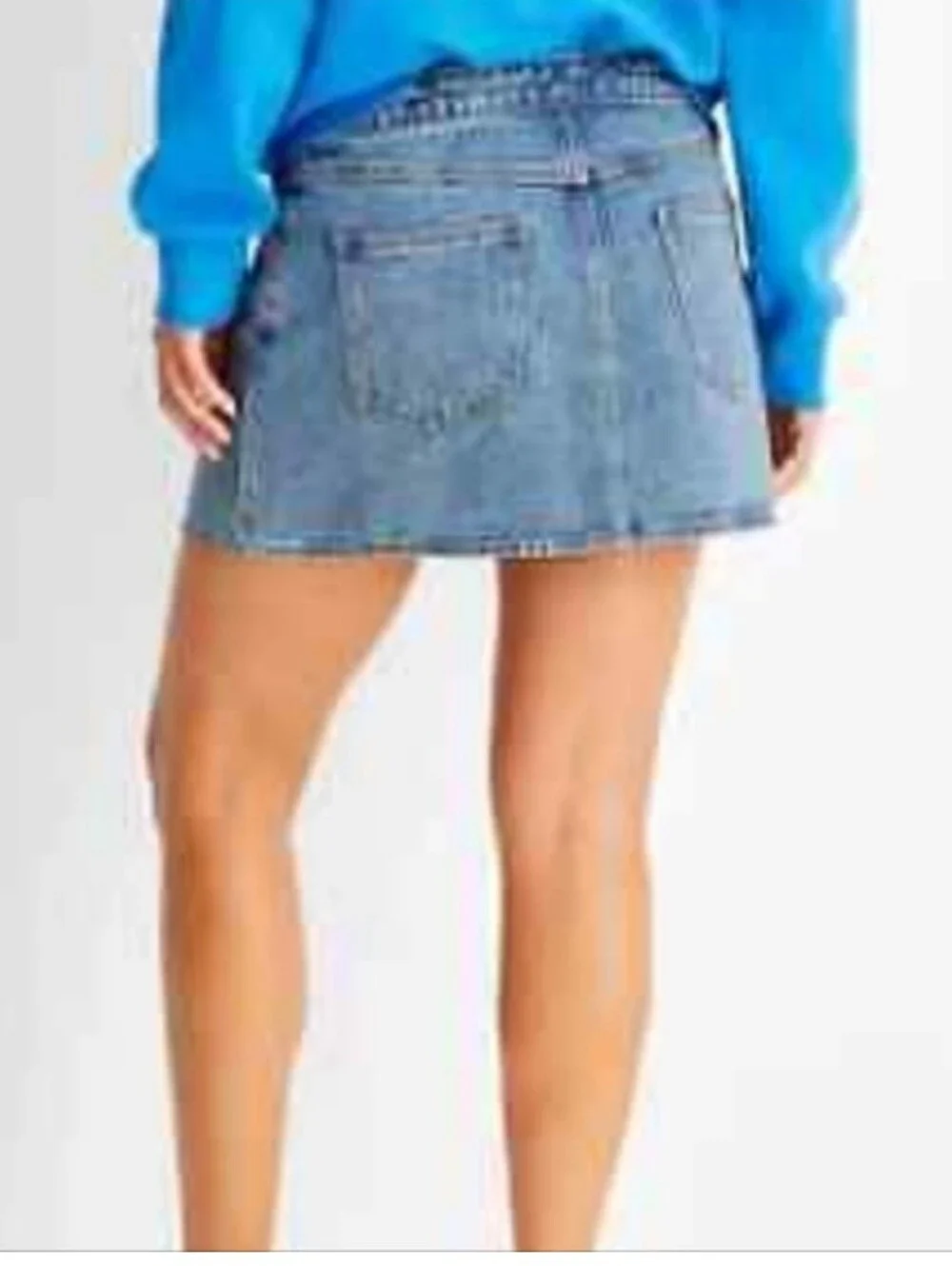 Future Collective Kehlana Barfield Asymmetrical Mini Denim Skirt